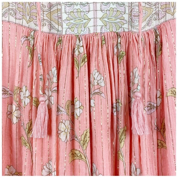 Spell And The Gypsy Collective Hendrix Boho Midi Dress in Dusty Pink Size Small - Picture 11 of 15